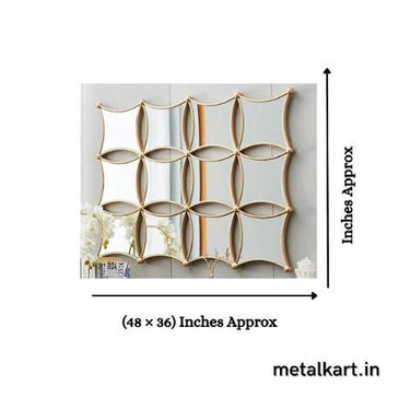 Metallic Set of Dozen Boomrang Shaped Mirrors (48 x 36 Inches)